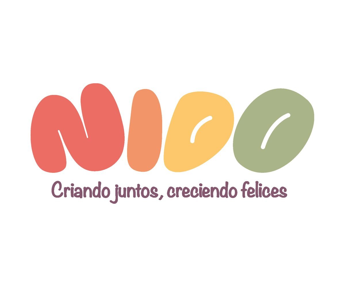 Logotipo de Nido: Criando juntos, creciendo felices
